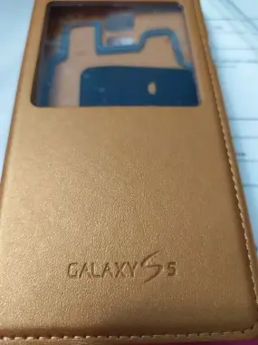 Чехол книжка для Samsung Galaxy S5. Золотой