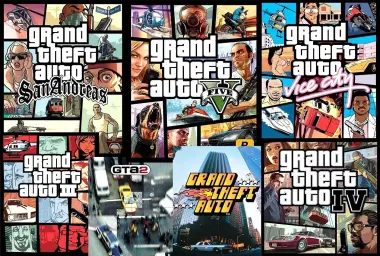 Анталогия GTA 5, GTA4, GTA SanAndreas, GTA vice city