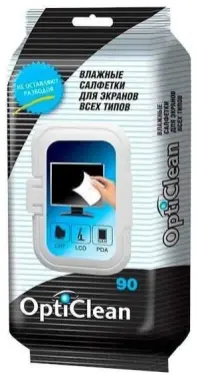 Opti Clean для экранов всех типов влажные салфетки 90 шт