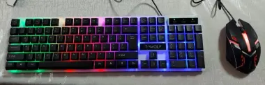 Новая мышка и клавиатура красивый с подсветкой RGB проводная USB