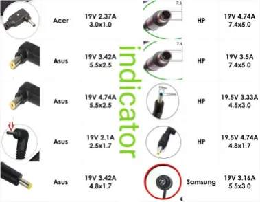 Зарядное устройство ноутбуков Asus Acer HP Dell Samsung Sony Lenovo