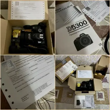 Nikon D5300. Nikkor 18-105 VR, Nikkor 35 m 1:1.8 G, Акумы, Документы