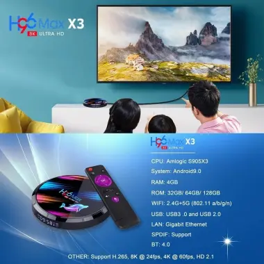 SmartBox.H96maxX3 android приставка.Kanallar 5000та+Kinolar.серг