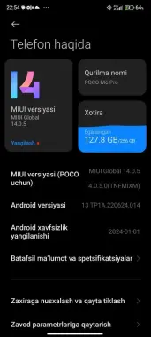 Poco m6 pro 4G+ rangi Qora