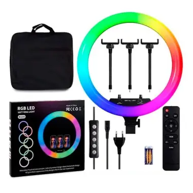 Rgb Кольцевая лампа 45см/ Mj18 + штатив, original, Доставка бесплатно