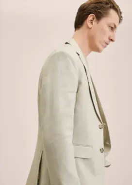 Костюм мужского отдела Mango ,из 100% льна Посадка slim fit, приталенн