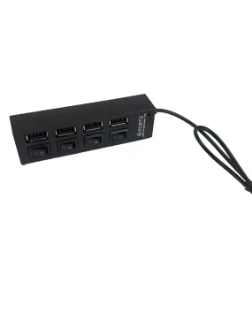 Разветвитель USB хаб черный, 4 порта
