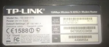 TP-LINK TD-W8151N 150Mbps ADSL2