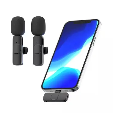 Беспроводной петличный 2 микрофон для iPhone портативный блютуз