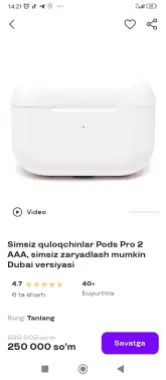 Airpods pro AAA dubai version Arzonga bervoraman 3 ta bor