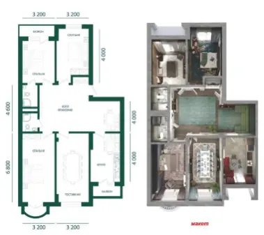 Продаётся квартира в элитном ЖК «Kamron Palace» (4 ком., 142 кв.м)