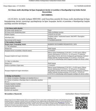 Тошкентда 10 сотух, 4 хонали уй, барча шароитлари билан. 230000 у.е