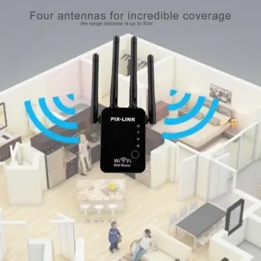 Wifi репитер усилитель повторитель с 4 антеннами Pix link