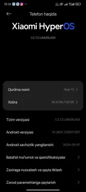 Redmi note 12 6ga128